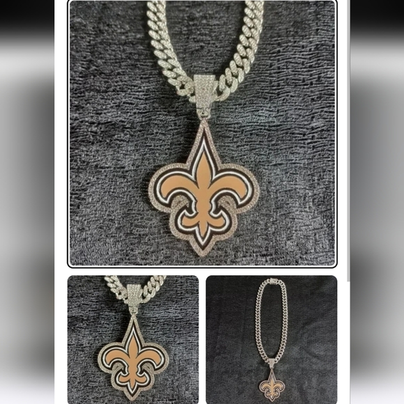 New Orleans Saints football team Cuban chain necklace 20